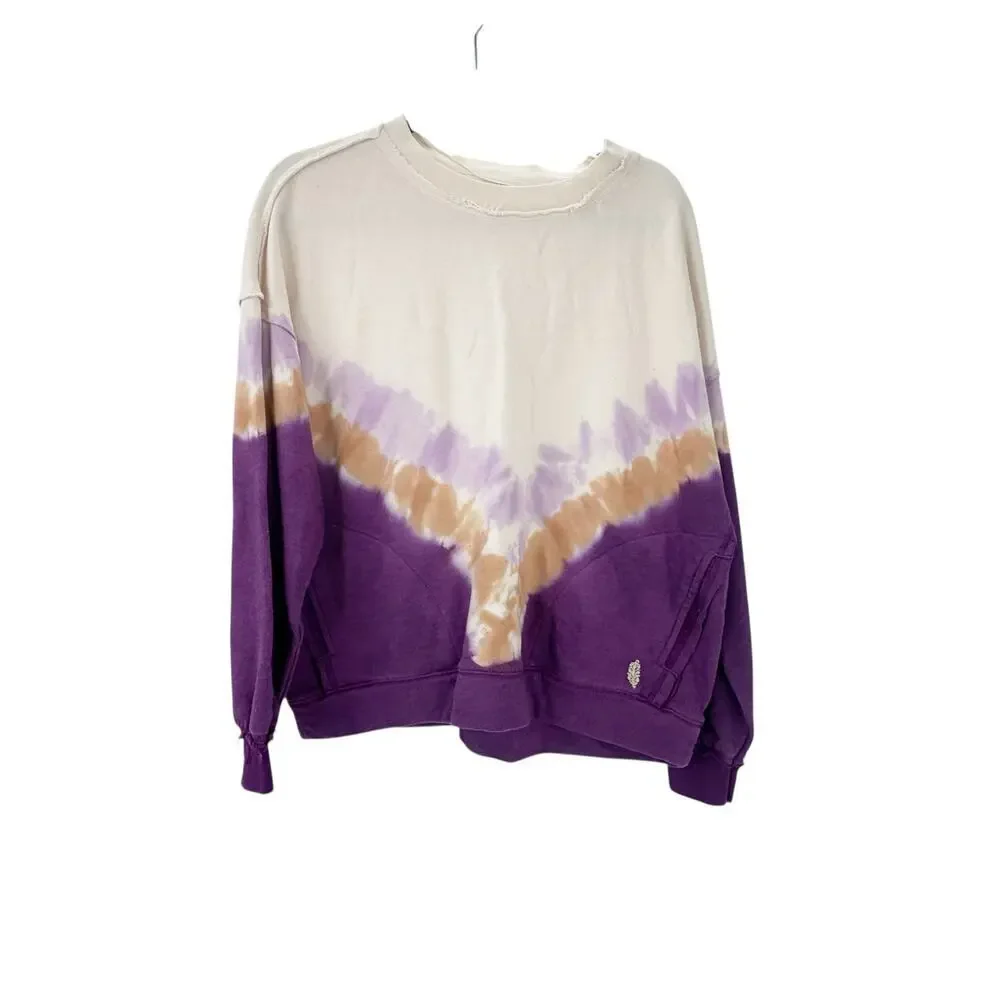 Free People Oversized Ombre Metti Crew Sweatshirts Long Sleeve Size XS NWOT